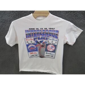 NEW YORK YANKEES METS Interleague Play 1997 Men's Large (?) T-shirt - STAINS
